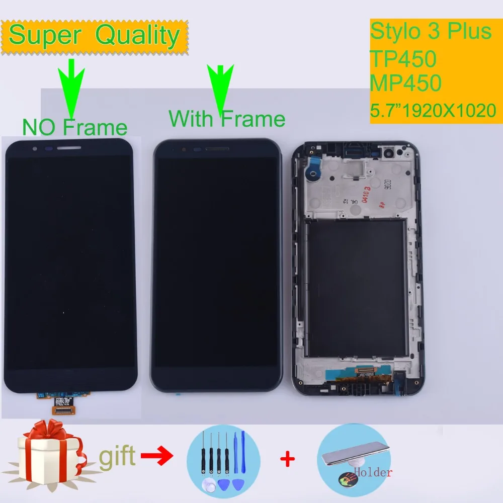 Оригинальный Для LG Stylo 3 Plus TP450 MP450 ЖК-дисплей сенсорный экран дигитайзер с рамкой в