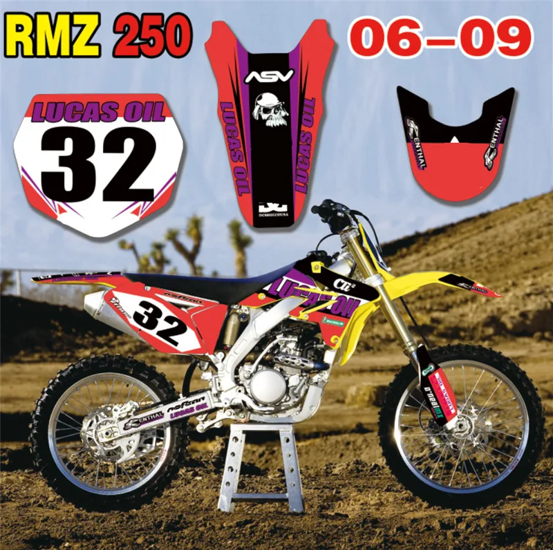 Пользовательские номерные знаки фоны графические наклейки и для SUZUKI RMZ250 RMZ 250 2006