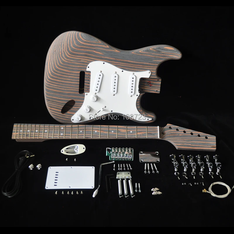 Электрогитарный набор сделай сам с Zebrawood грифелем и Zebra Wood 22 лада S наборы для