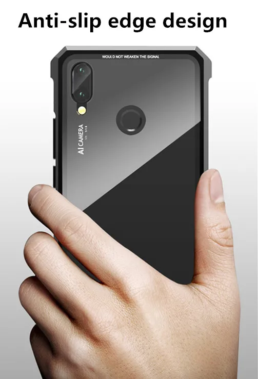 Роскошное Закаленное стекло-Броня чехол для huawei Nova 3 металлический бампер
