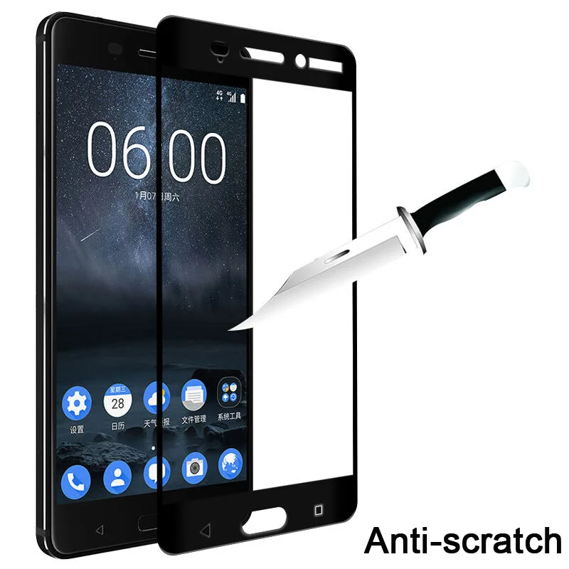 9H полное покрытие экрана стеклянная пленка для Nokia 6 TA 1000 1003 Nokia6 защита Покрытие