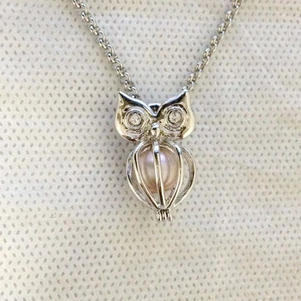 Кулон в виде совы с блестящими фианитами 6 9 мм cage pendant pendant mountingcage locket pendants | Подвески -32245861268