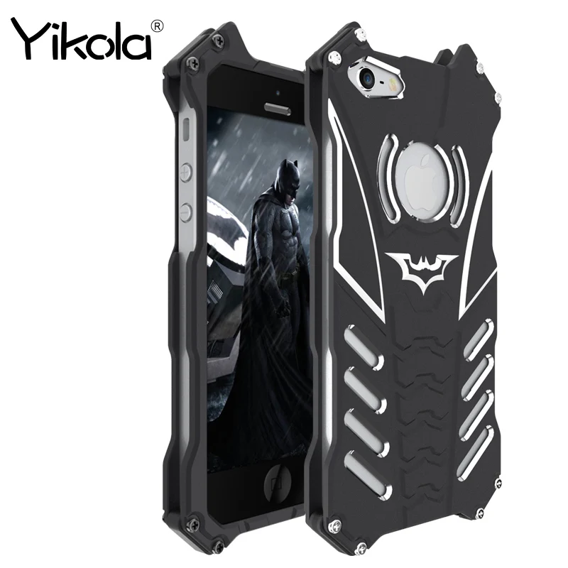 R-Just Batman Armor Case For iPhone X 7 8 Luxury Metal Aluminum Cover Plus Coque Shell 6 6S 5 5c |