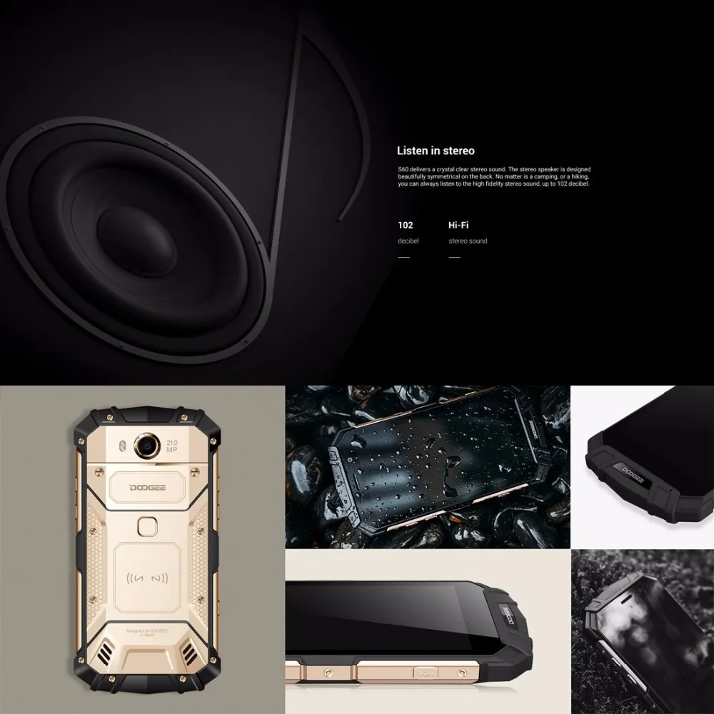 DOOGEE S60, iP68, 4G, мобильные телефоны, Android 7,0, 6 ГБ ОЗУ, 64 Гб ПЗУ, восьмиядерный смартфон, 1080 P, Беспроводная зарядка, 5,", NFC, сотовый телефон