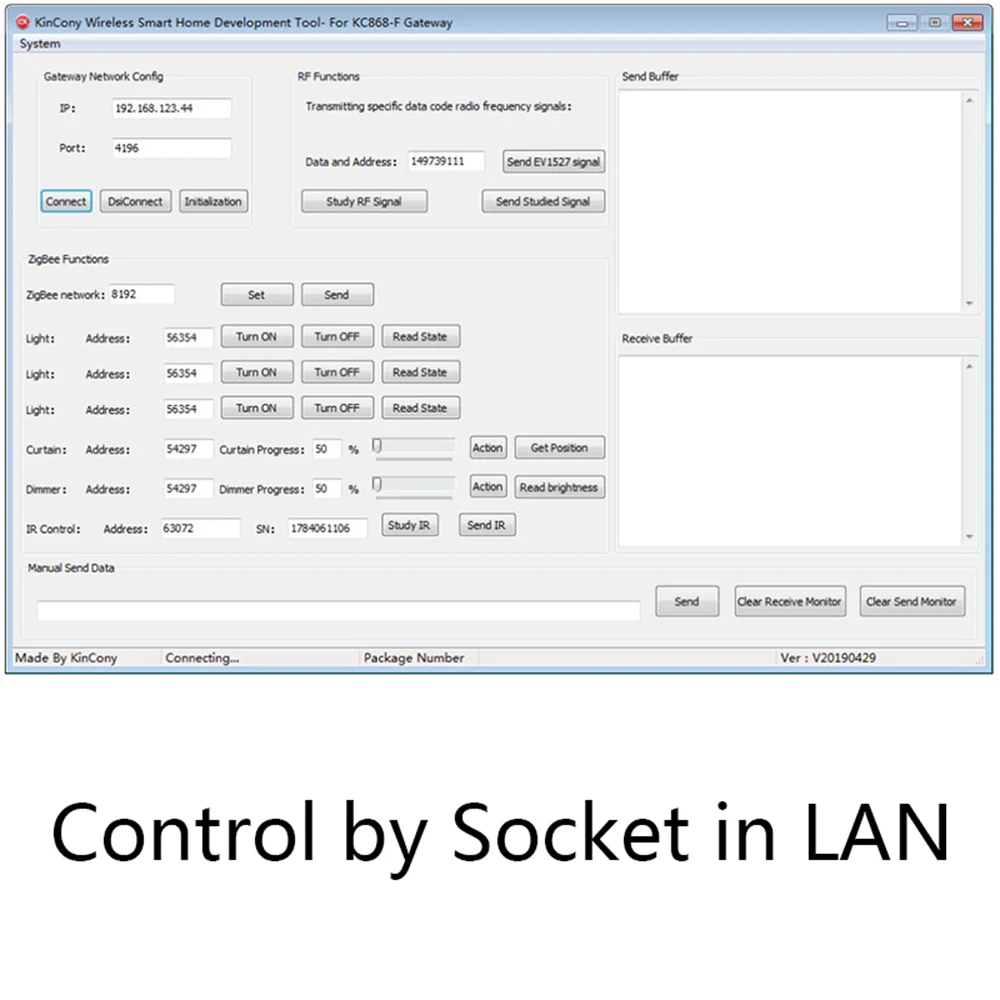 Kincony Zigbee/IF/RF 315 МГц сетевая система умного дома беспроводной контроллер LAN имеет протокол для разработки инженерного программного обеспечения
