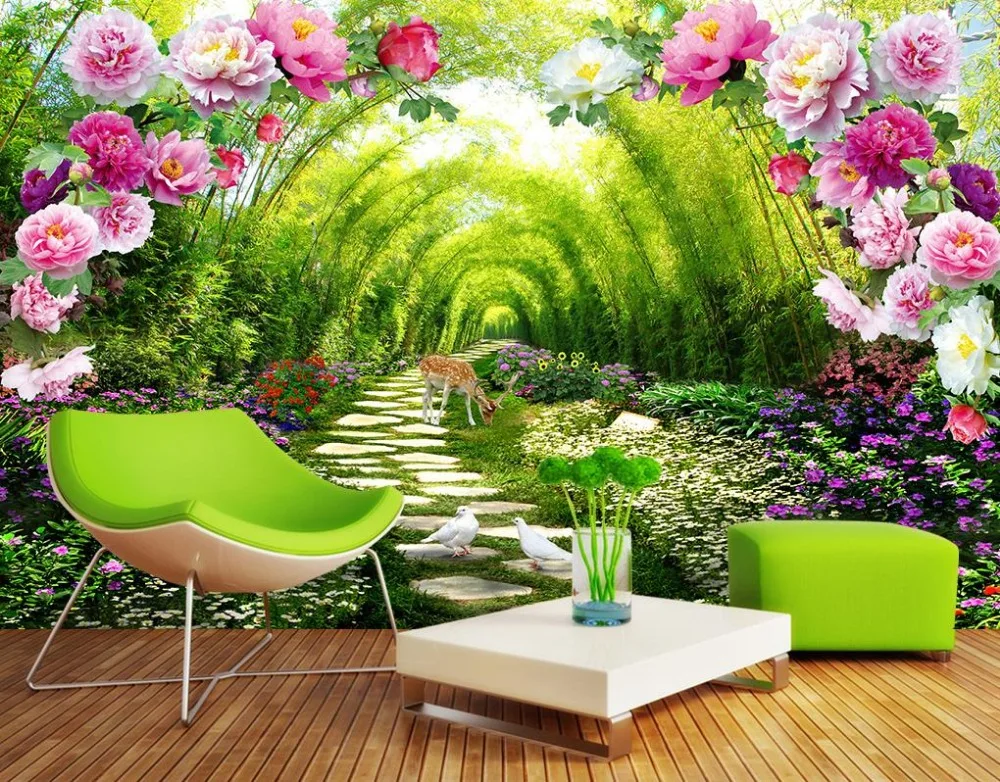 High quality 3d landscape wallpaper for living room bedroom custom bamboo walls | Обустройство дома