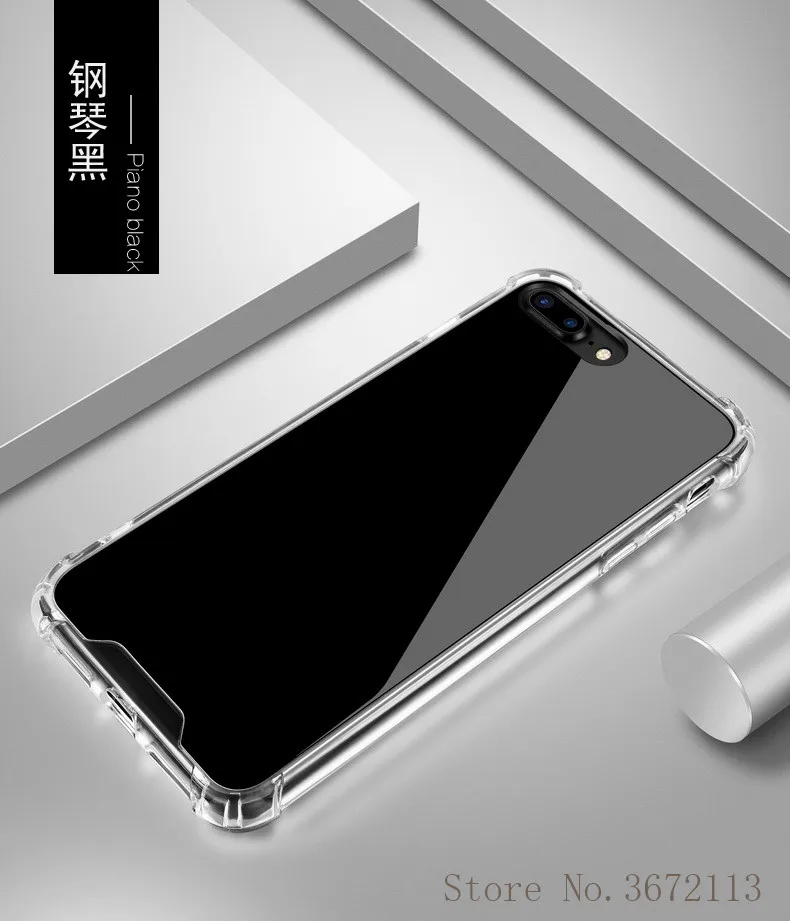 Зеркальный рамочный чехол для iphone X 7/8 Plus роскошный мягкий прочный армированный