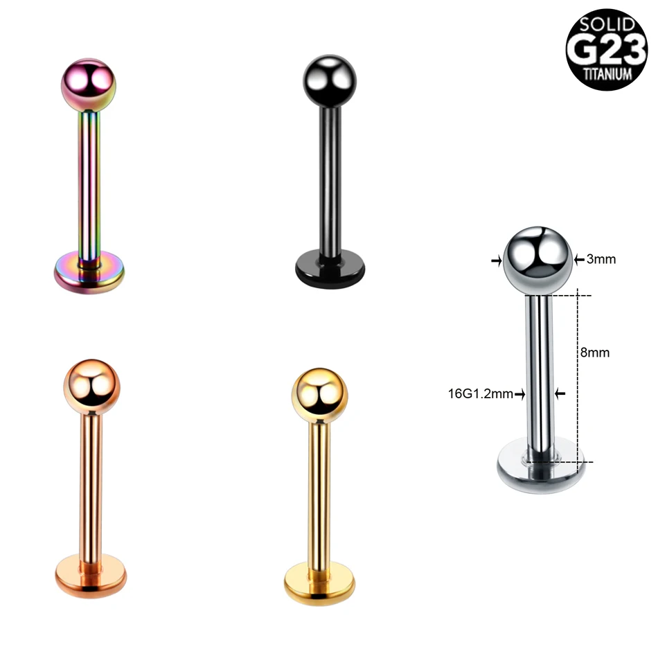 5PCS Titanium Labret Helix Tragus Piercing Fake Clip on Nose Stud Rings Nostril Earring Cartilage Septum Rings Piercing Jewelry
