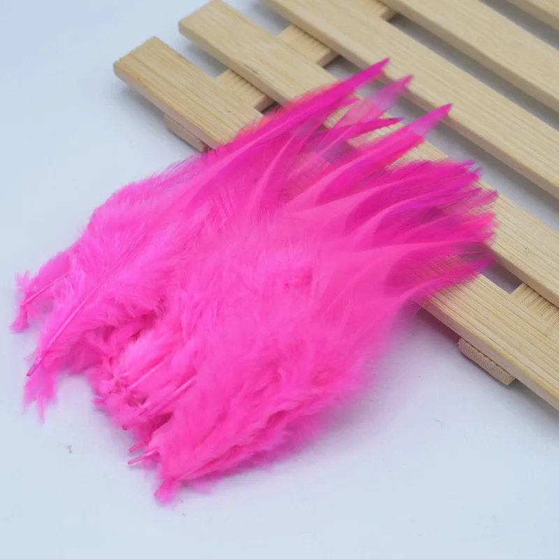20-100 pieces of beautiful pheasant feathers 10-15 cm DIY dress hat chain and necklace earrings wedding accessories decoration - Цвет: Темно-розовый