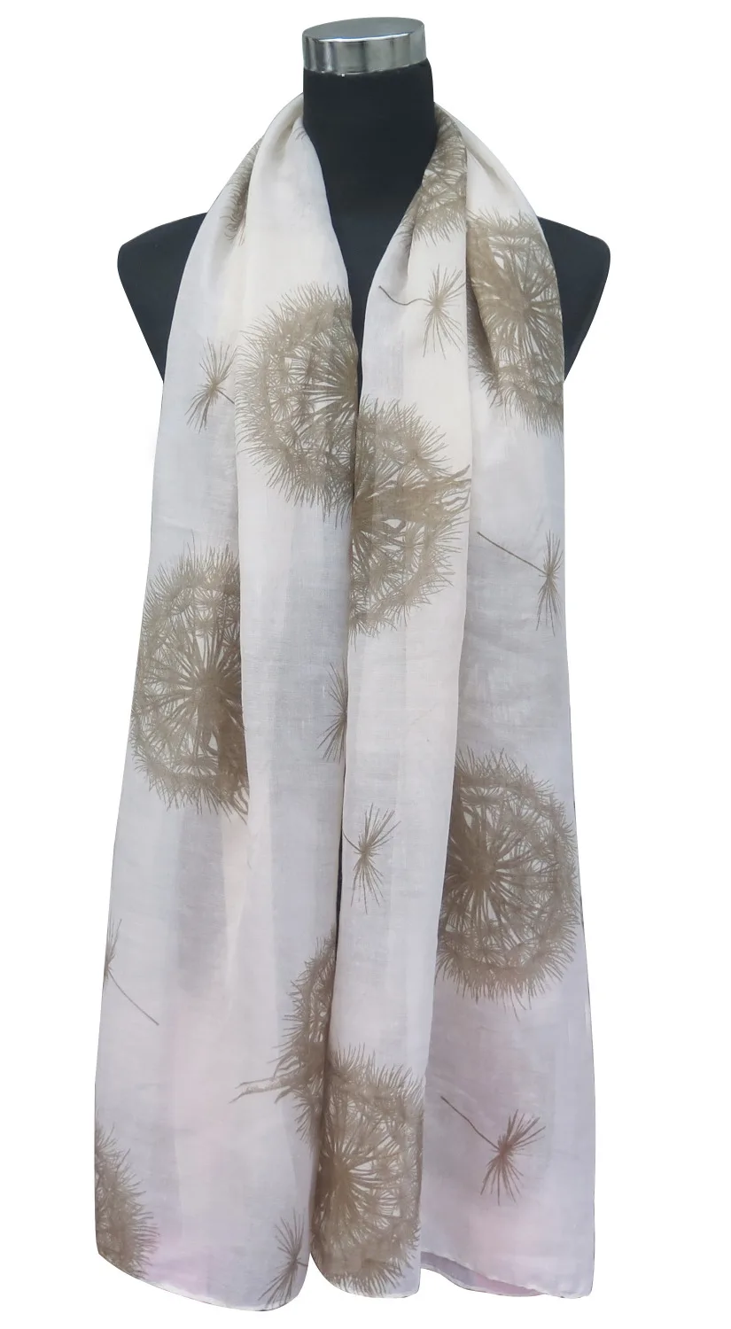 Модный женский шарф с принтом одуванчика мягкая легкая шаль |