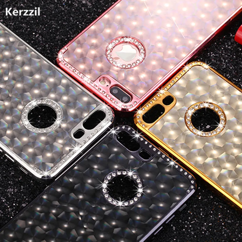 Kerzzil Роскошные Алмаз текстура покрытие чехол для iPhone 8 Мягкий гель ТПУ задняя