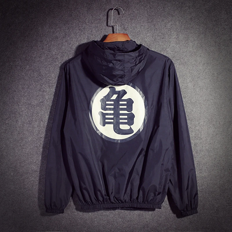 TANG унисекс косплей мужские летние куртки Jaqueta Masculina аниме Dragon Ball тонкая Солнцезащитная ветровка с капюшоном