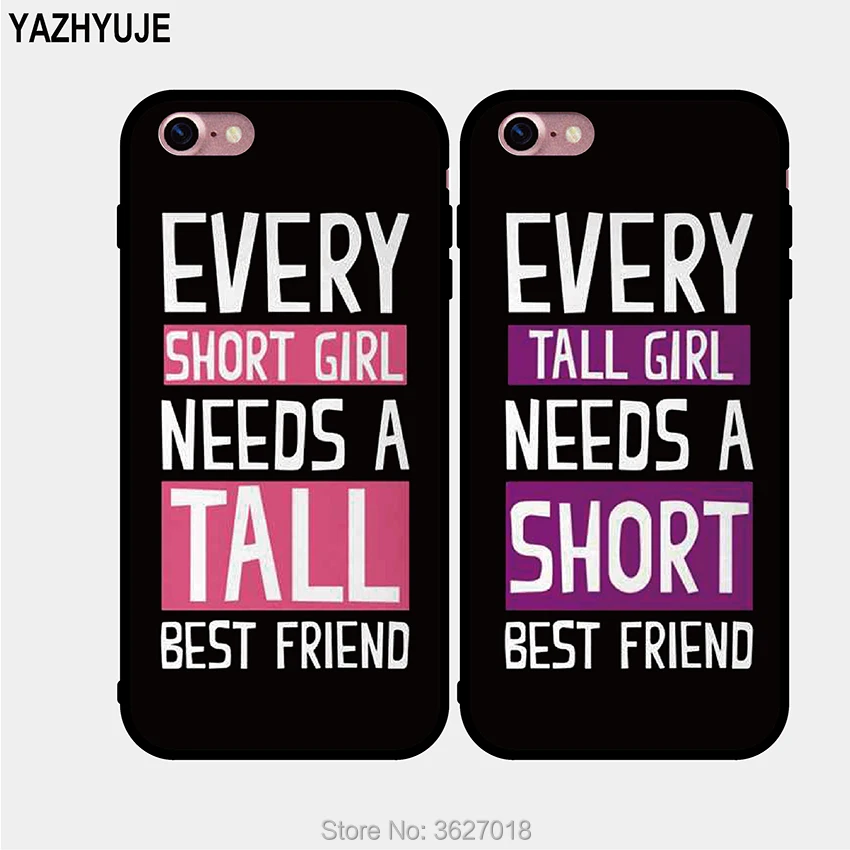 YAZHYUJE Новый Мягкий ТПУ пара BFF подарок лучший друг телефон чехол для Iphone 7 8 6 6S Plus X XS