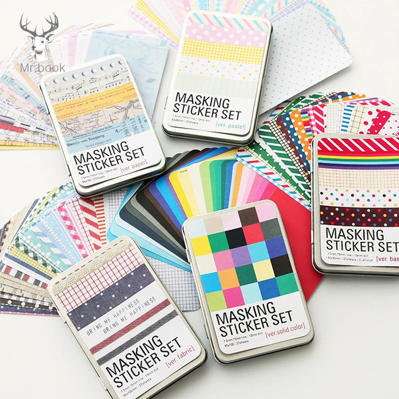 27 шт./кор. Корея стикер для канцелярских товаров набор жестяная коробка