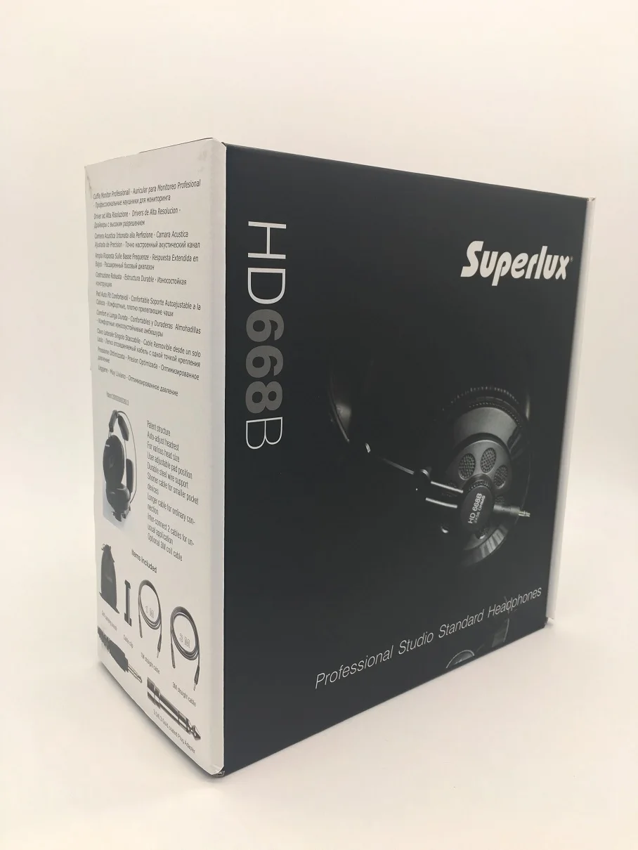 Superlux HD668B профессиональные полуоткрытые студийные стандартные динамические наушники для мониторинга для DJ музыки съемный глубокий бас