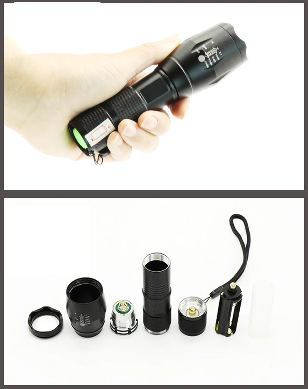 Высокая Выходная мощность 10 Вт двойной светильник s 1000LMs CREE T6 светодиодный фонарь черный светильник 395NM УФ зум светодиодный светильник вспышка 18650 ночная рыбалка Скорпион Охота
