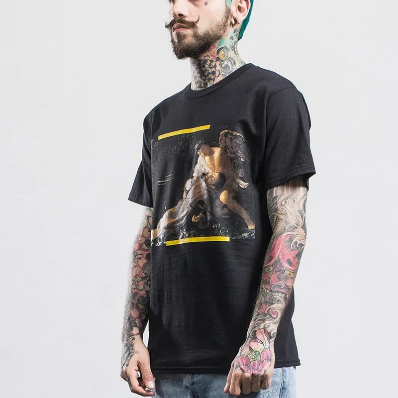 2017 хлопок футболка с принтом повседневные футболки Street Wear Стиль свободные Модные