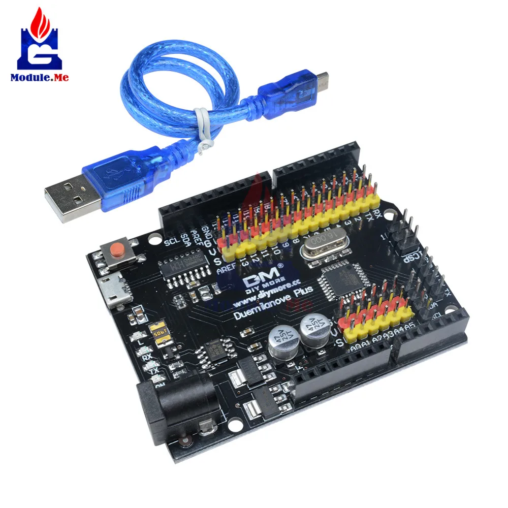 Duemilanove плюс макетная плата модуль CH340G ATmega328P микроконтроллер Замена FT232 совместимый для Arduino с USB кабелем