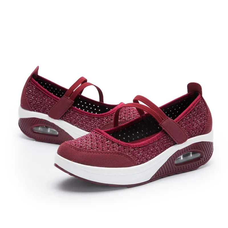Размера плюс 35-42 кроссовки на плоской платформе женская обувь Летняя дышащая