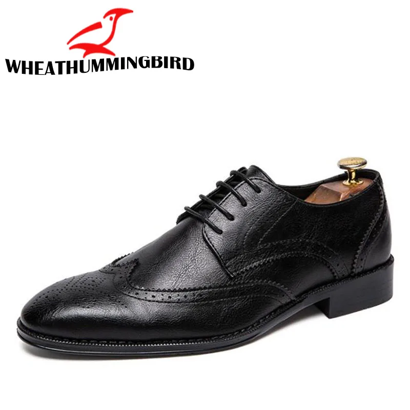 

New Arrival Brand Men's Wedding Shoes Formal Derby Man Dress Shoes Male Leather Handmade Oxfords shoes plus Big size 47 LK-67