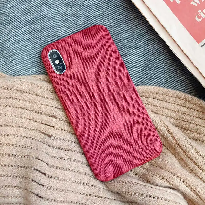 Для iPhone XS XR XS Max 11 Pro Чехол тканевый Текстурный чехол для телефона s для iPhone 6 6s 7 8 Plus X Ультратонкий Мягкий чехол из искусственной кожи