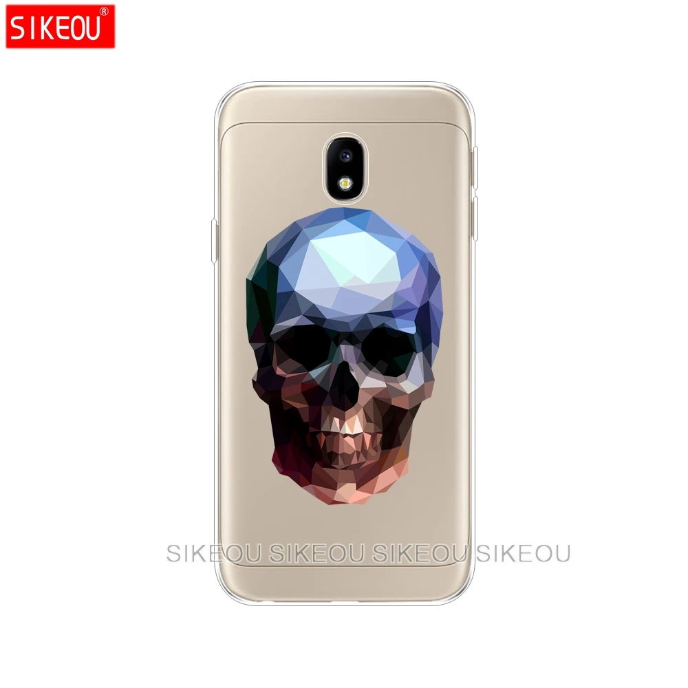 silicone cover phone case for Samsung Galaxy J3 J5 J7 2017 J330 J530 J730 PRO j2 2018 soft tpu Cute Flower Skull printing bag |