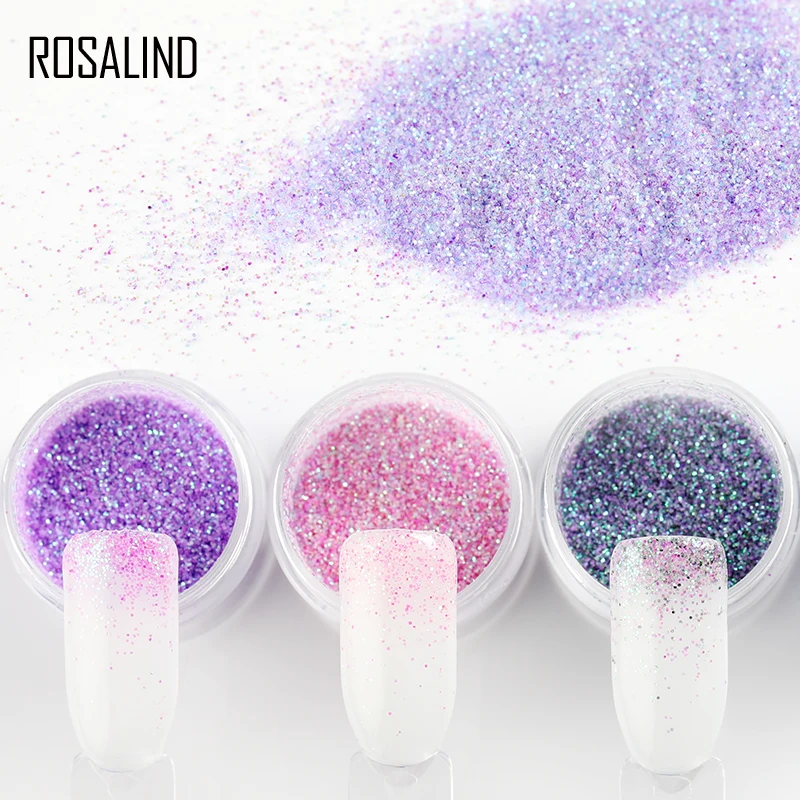 Порошковая голографическая пудра для маникюра ROSALIND гель лака с