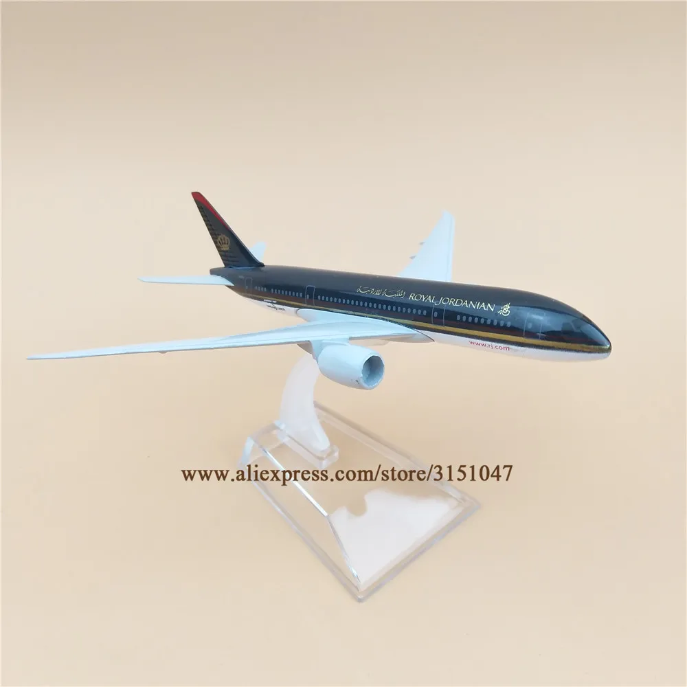 Авиационная модель самолета Boeing 787 Airways Air Royal Jordanian B787, модель самолета, модель самолета, подставка, детские подарки, 16 см