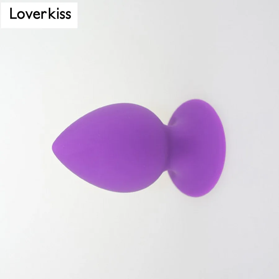 Силиконовая Анальная пробка Loverkiss фиолетового цвета малый/средний/большой