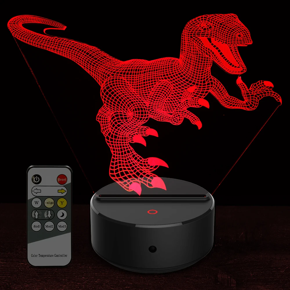 3D светодиодный ночник в форме животных 7 цветов настольный Ночной светильник для