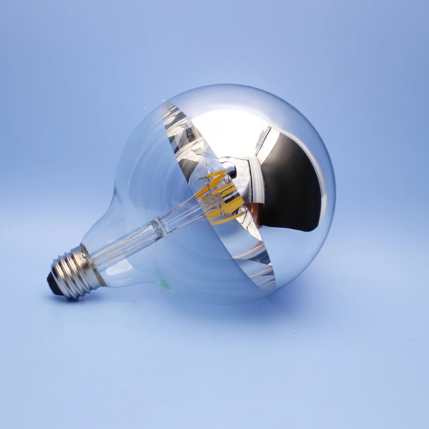 Набор из 4) g125 6 W 110 V 120 V 220 V половина серебрение светодиодные лампы накаливания с зеркалом ПОЛОВИНА ХРОМ Эдисон Ретро бестеневые E26 E27