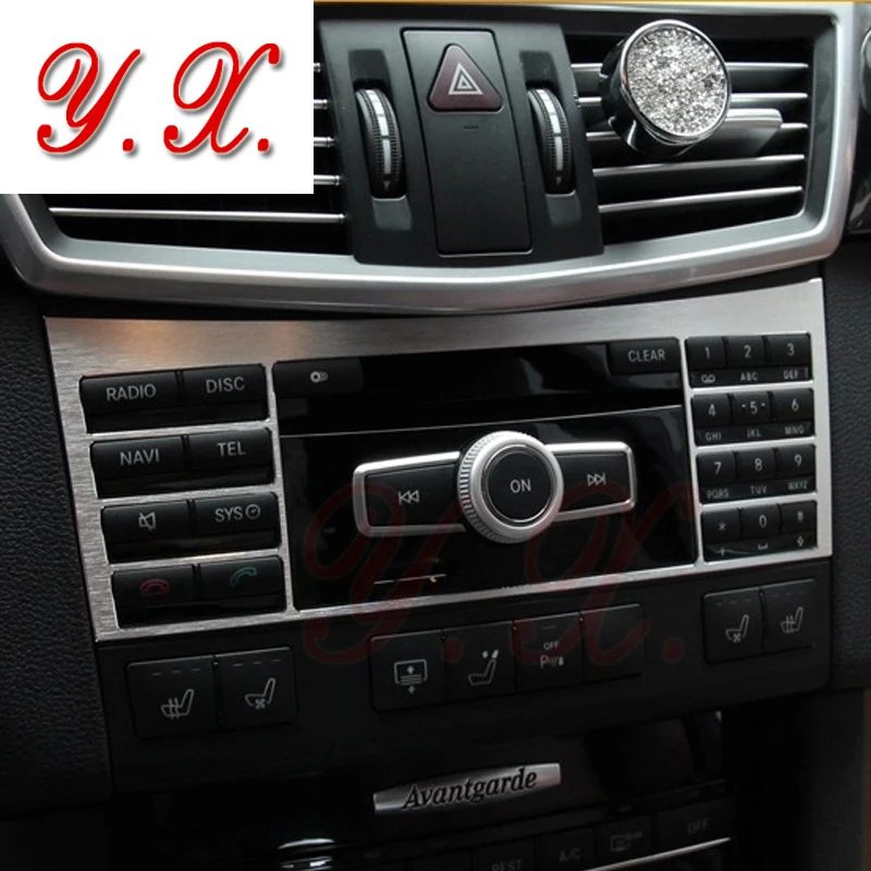 

High quality Alloy sticker For Mercedes Interior console Trim decorative Cover Sticker For mercedes W124 W210 W211 W212 E Class