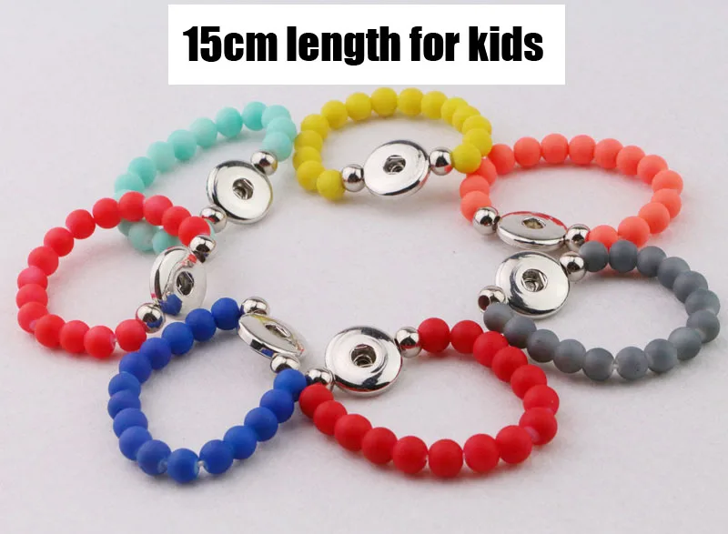 Новые модные синие эластичные браслеты 8 мм с бусинами и металлическими кнопками