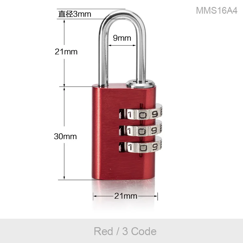 3 Digit Red Можно установить свой собственный замок с паролем для секретного блокнота маленькая мебель ящик для шкафа чемодан сумка для хранения значный кодовый замок - Цвет: 3 Digit Red