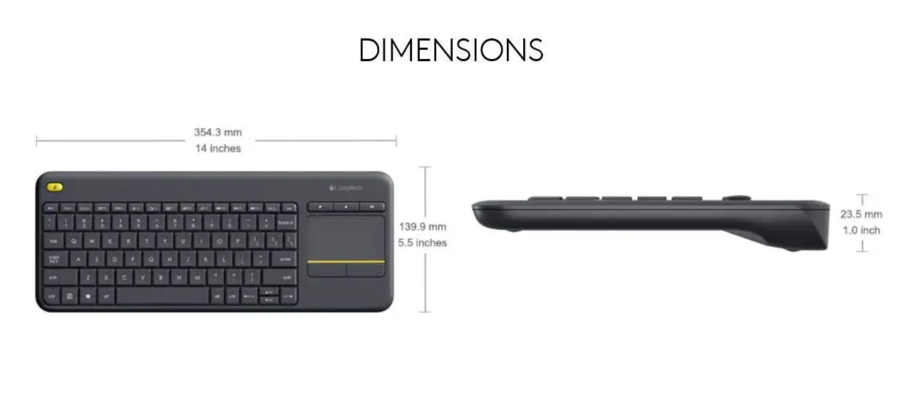 Logitech K400 Plus Wireless Touch TV Keyboard with Easy Media Control and Built-in Touchpad | Компьютеры и офис