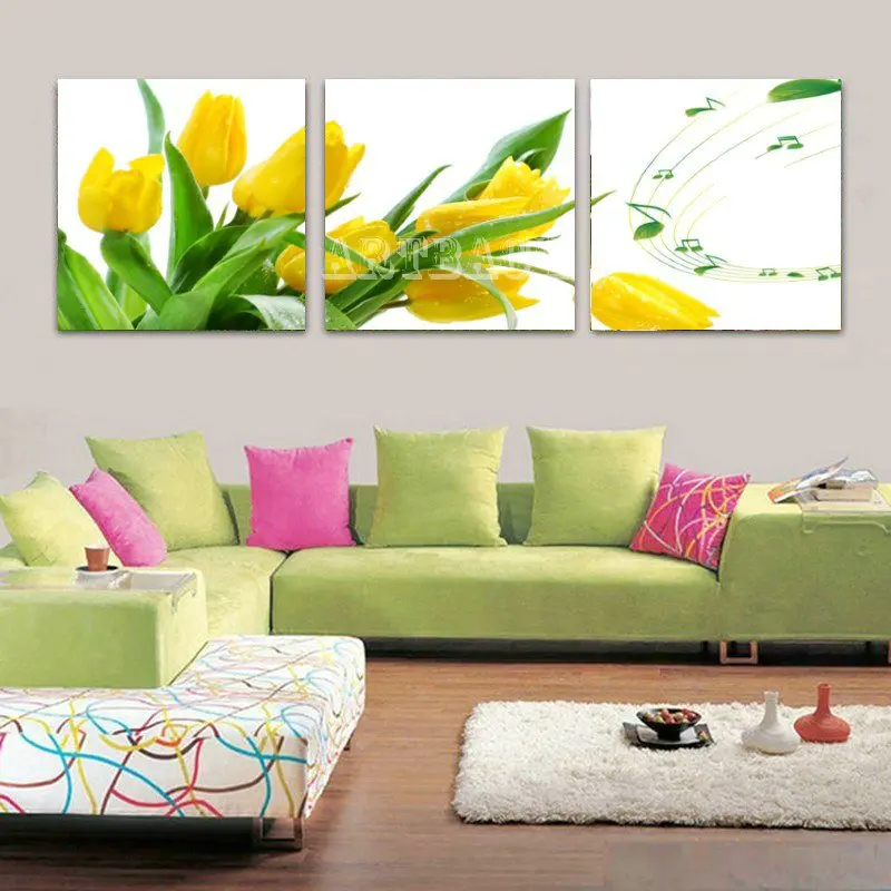 New 5D Diamond Painting Yellow Tulips Full Square / Round Drill Embroidery 3d Mosaic Home Decor 3pcs Flowers | Дом и сад