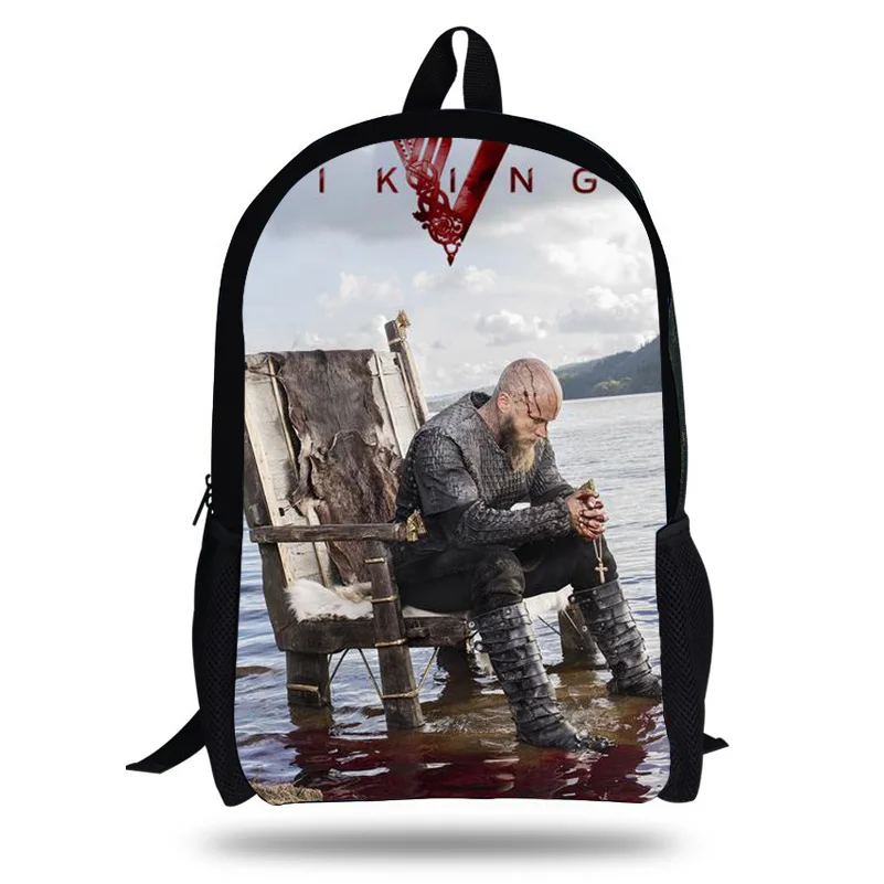Мужской рюкзак с принтом kolleg KING Ragnar Lothbrok Vikings для мальчиков подростков Детская
