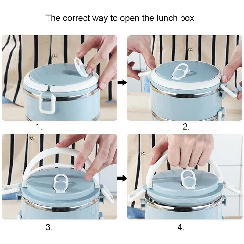 Hifuar ланч бокс Портативный Bento box из нержавеющей изоляции Ланчбокс детское питание