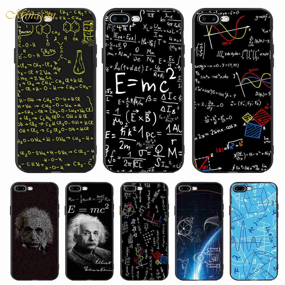 Силиконовый чехол E = MC2 для iPhone X 5S XR XS Max 6 6S 7 8 Plus | Мобильные телефоны и аксессуары