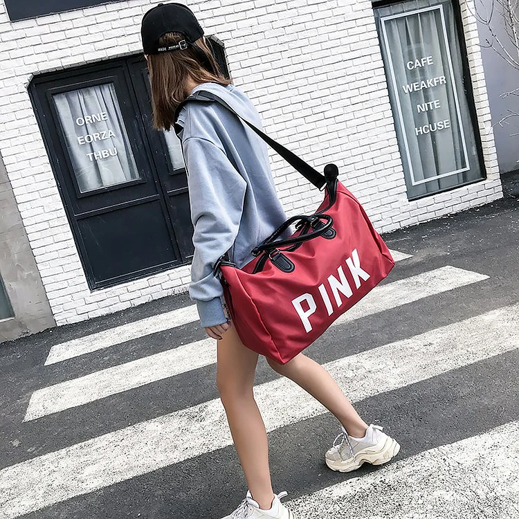 WOBAG Мужская черная Дорожная сумка, модная розовая сумка на плечо с блестками, женская сумка, женская переносная сумка на выходные, водонепроницаемая сумка для стирки