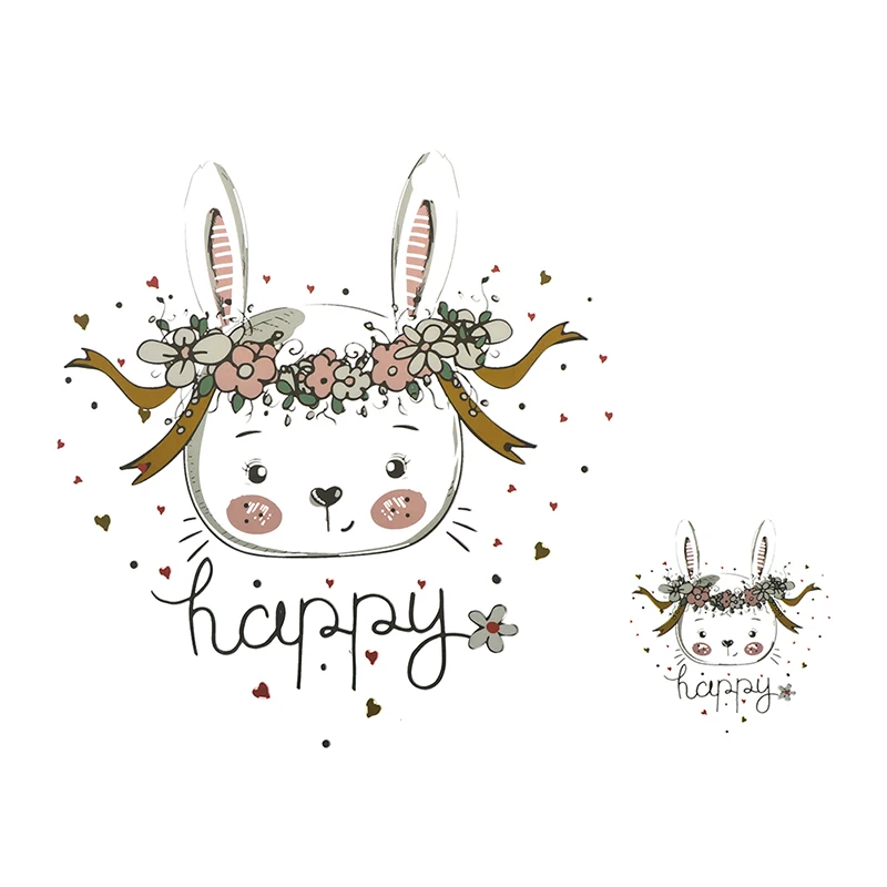 1 шт. Красивые цветочные нашивки кролик аппликации для одежды Diy аксессуары