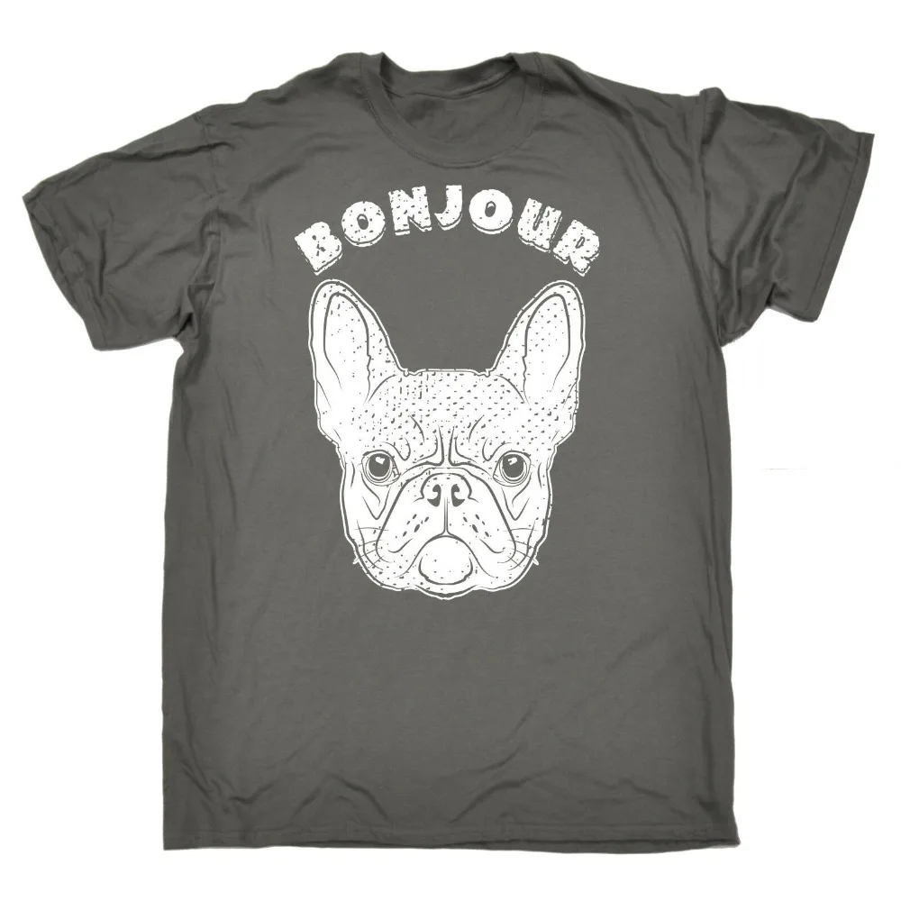 Bonjour Frenchie Мужская футболка на день рождения Французский бульдог щенок милый