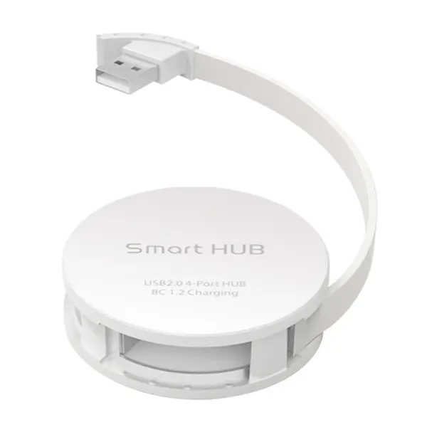 Круглая форма 4 порта Smart Hub с зарядкой батареи BC 1 2 Встроенный кабель обмоткой