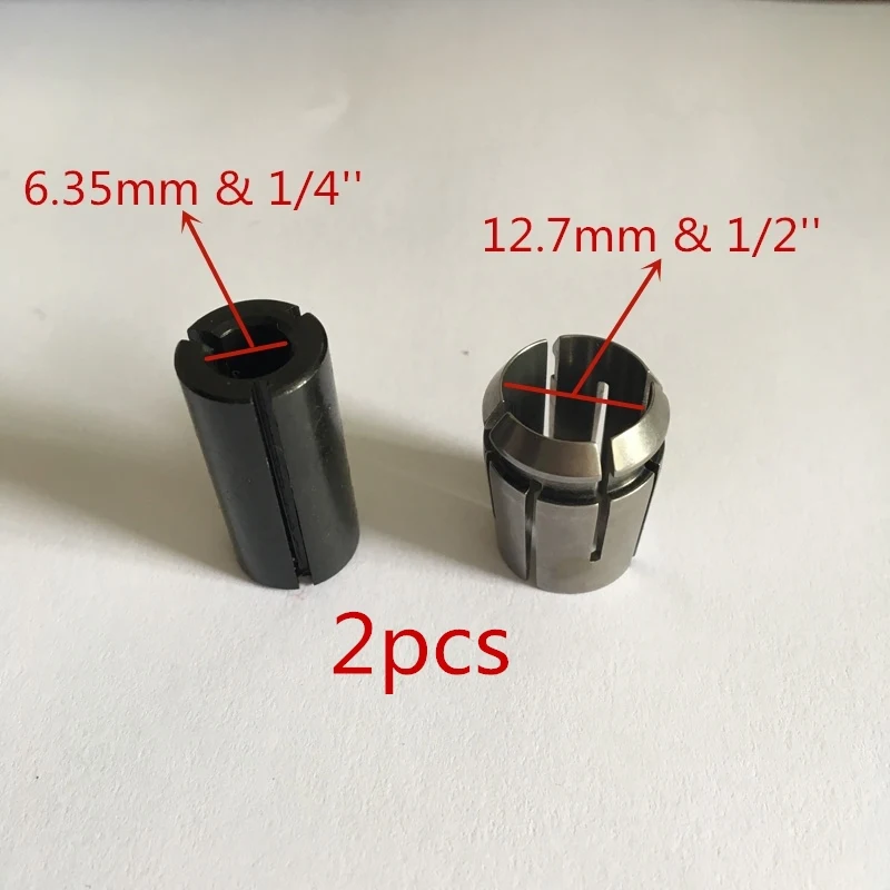 1,2 ''Втулка Конусная Зажимная гайка 12,7 мм Замена для фрезерного станка Makita RP2300 RP2301 RP2301 1/4'' 3/8 ''6,35 мм Цанга хорошего качества - Цвет: 2pcs