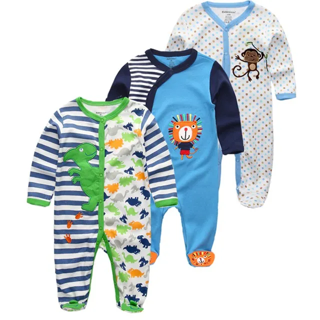 3pcs baby boy 3030 Одежда для малышей «унисекс» Детская одежда с длинными рукавами 3/4 шт комбинезон Одежда для новорожденных животных комбинезон; сезон осень; Пижама для мальчиков - Цвет: 3pcs baby boy 3030