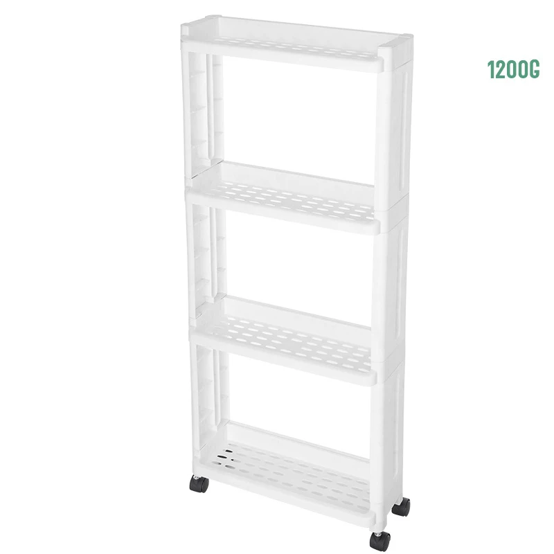 White-4Layer MICCK кухонная полка боковая карго 3/4 слой рефрижератор шкаф для хранения с колесами Съемный слой ванная комната зазор полка для хранения - Цвет: White-4Layer