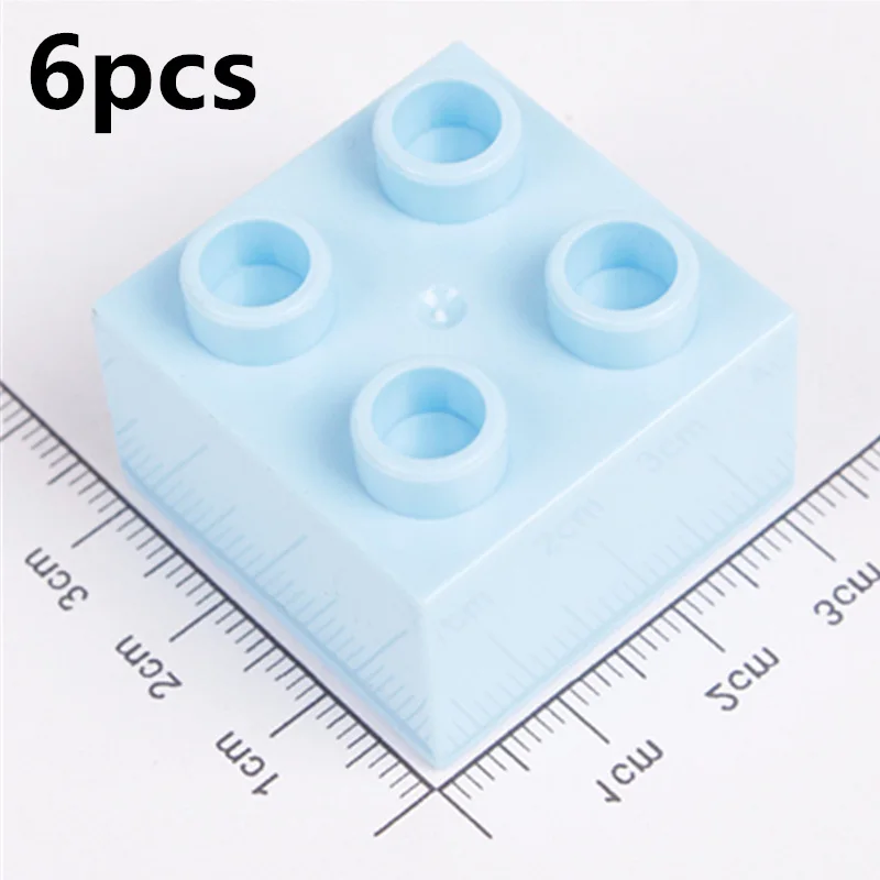 Diy-R501-13x6pcs 6 шт./партия 2X2 толстые Кирпичи Diy Большие размеры строительные блоки запас аксессуары совместимы с дублированные игрушки для детей подарок для детей - Цвет: Diy-R501-13x6pcs