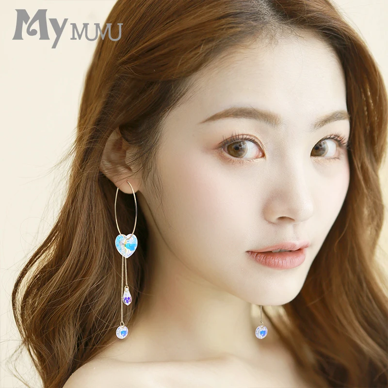 2019 fashion Love heart earrings Trendy Earrings Circle Loop for Women | Украшения и аксессуары