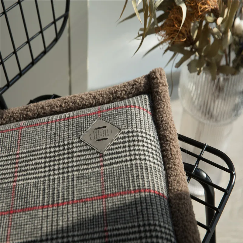 1Pcs Seat Cushion Anti-Decubitus Chair Pad 40X40cm Size Christmas Decorations For Home Houndstooth Wool Fabric | Дом и сад
