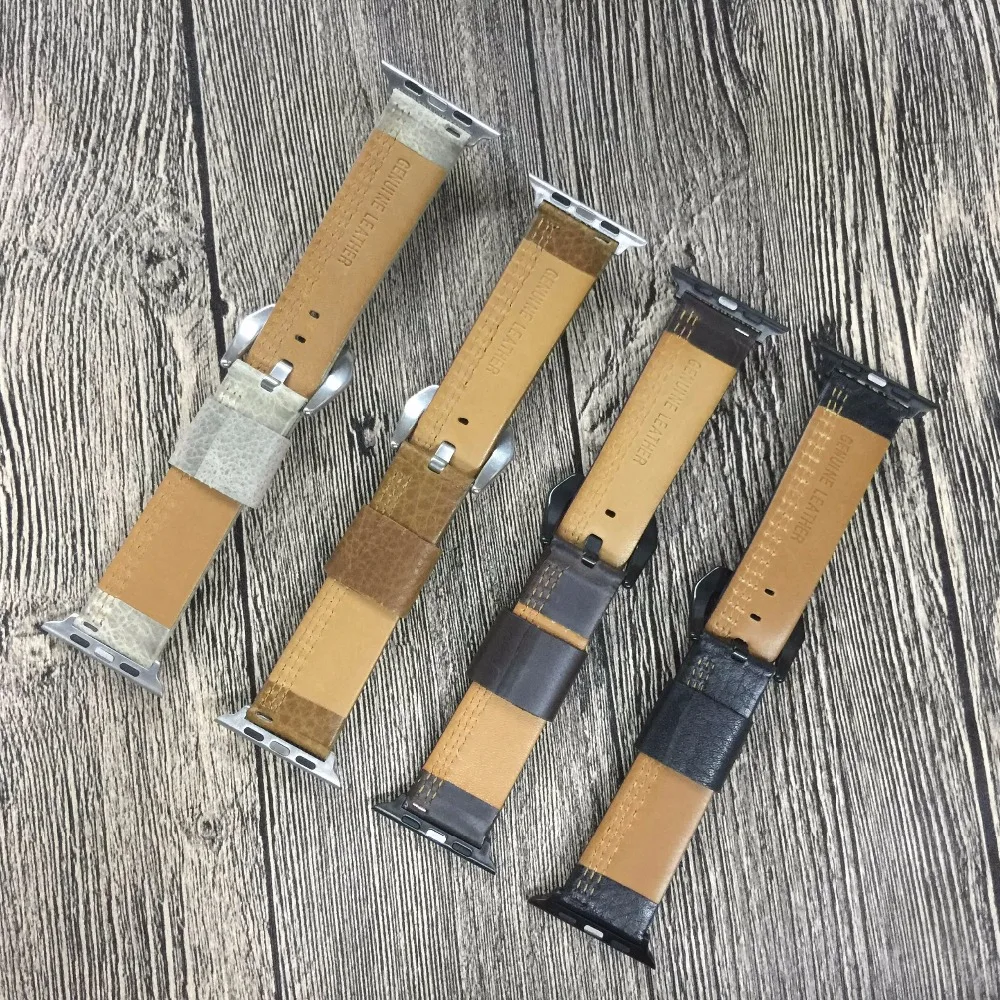 38 42 мм часы ремешок для Apple Watch ремни Смарт браслет серии 1 2 3 iWatch натуральная кожа